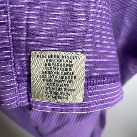 Peter Millar Polo‎ Shirt Men Medium M Purple Preppy Striped Golf Club Duck 1987 - Picture 6 of 7